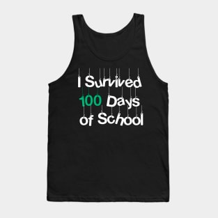 i survived 100 days of school 100th day happy Tank Top